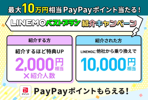 6回線紹介で最大12,000円相当のPayPayポイント