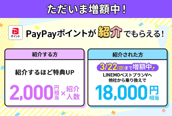 6回線紹介で最大12,000円相当のPayPayポイント