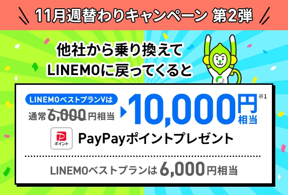 6回線紹介で最大12,000円相当のPayPayポイント