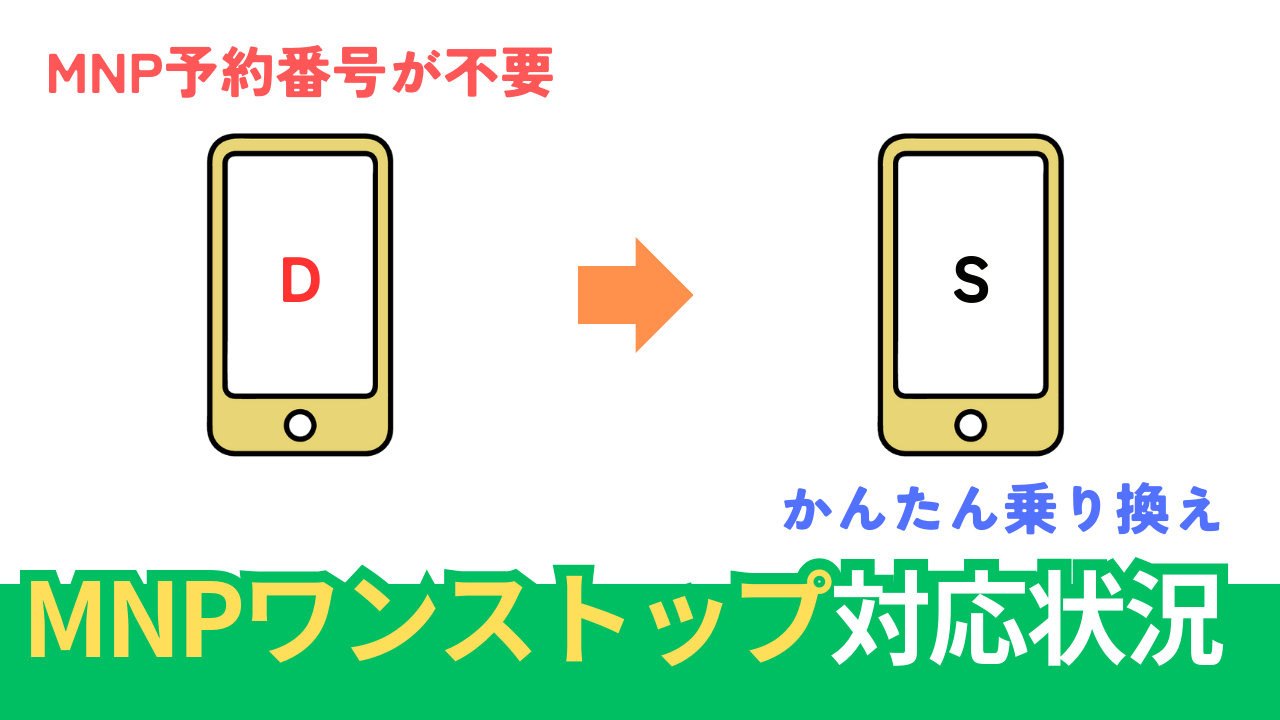 大手キャリア・格安SIMの「MNPワンストップ」対応状況について