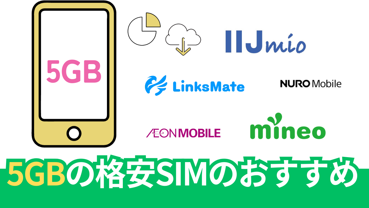 5GBで最安値の格安SIMを徹底比較した結果、おすすめは？