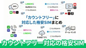 「カウントフリー」に対応した格安SIMのおすすめと各社と特徴まとめ