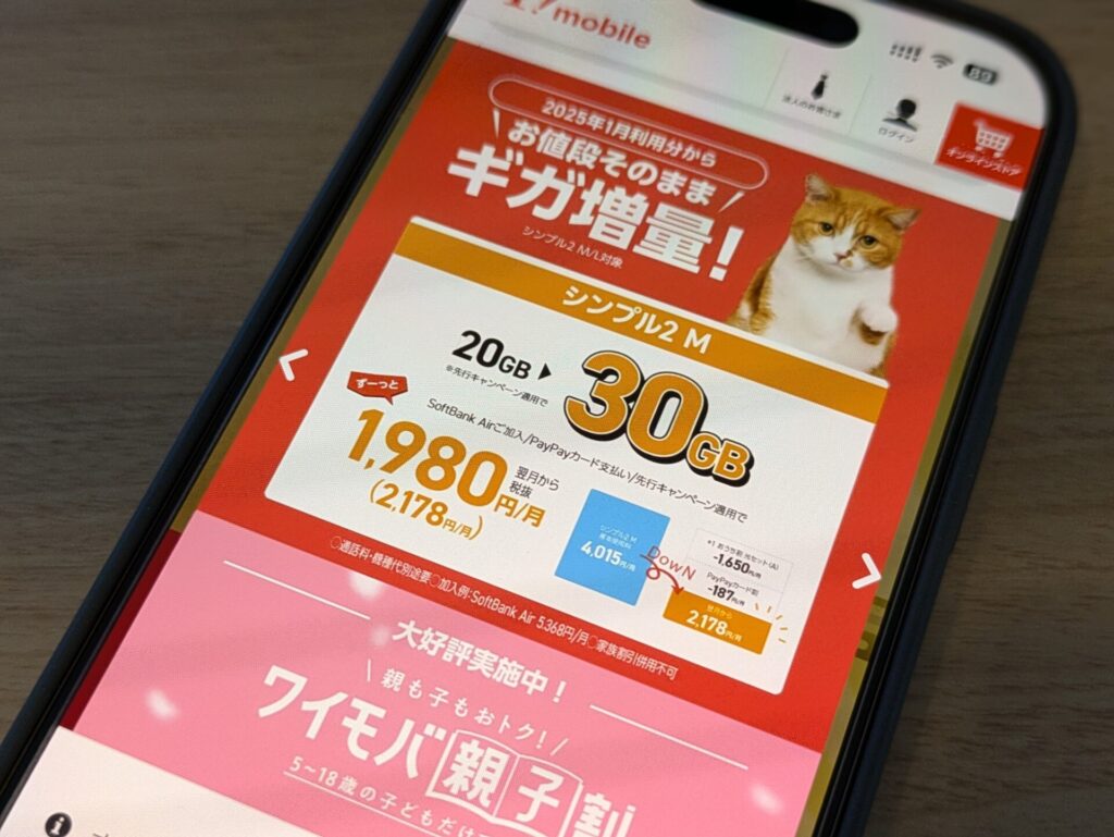 基本留守電の月額が無料で無料版でも30件保存ができるワイモバイル