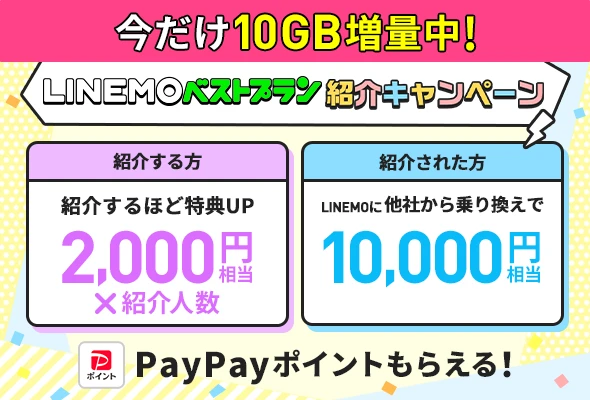 6回線紹介で最大12,000円相当のPayPayポイント