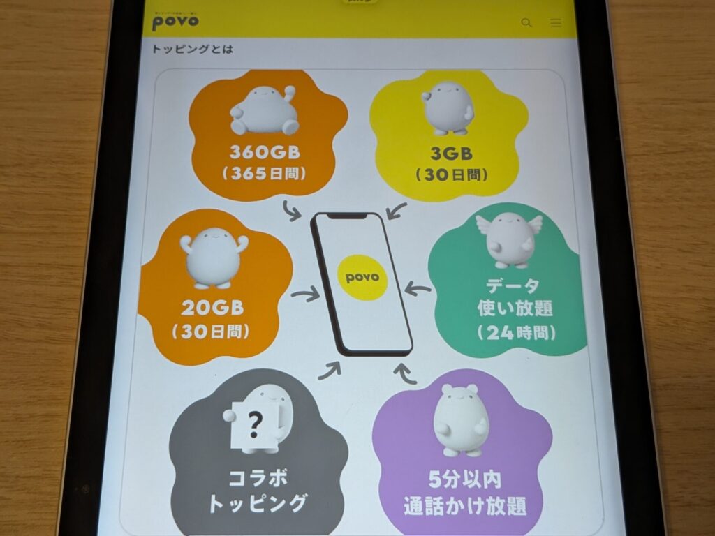 基本0円で使いたいときだけトッピングできるpovo
