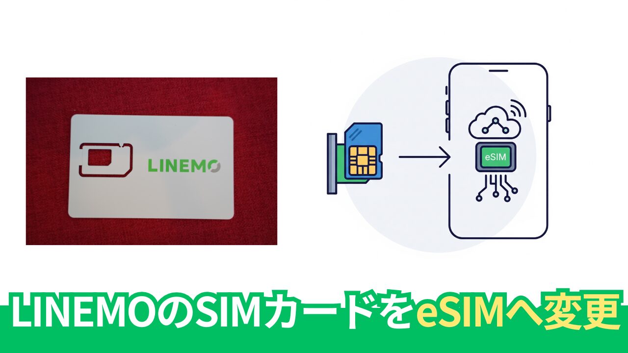 LINEMOのSIMカードからeSIMへの変更・再発行手順。