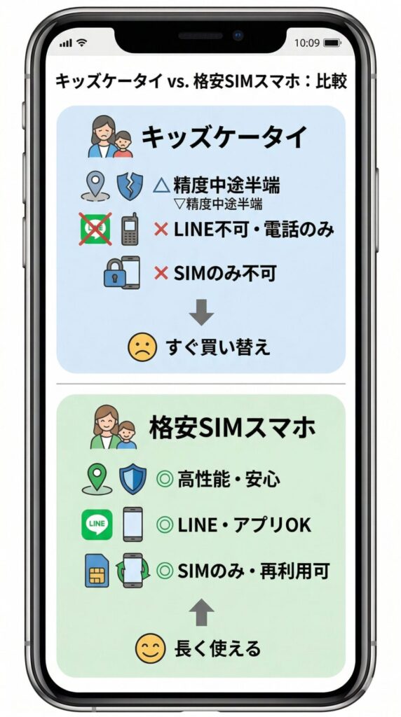 なぜ「キッズケータイ」ではなく「格安SIMスマホ」なのか？