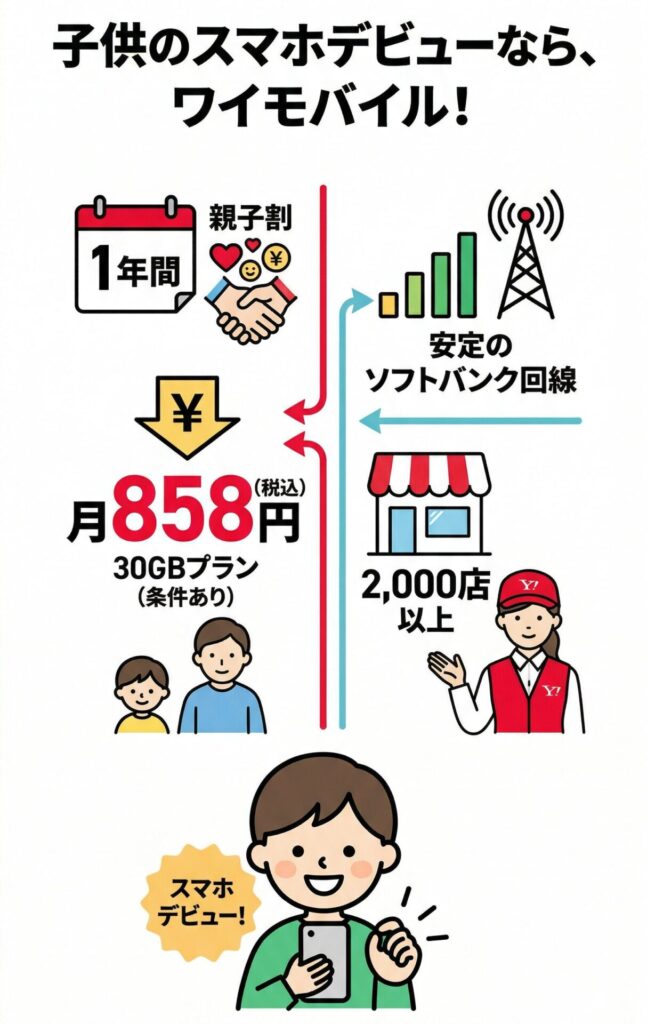 まとめ:ワイモバイルは子供のスマホデビューに向いている