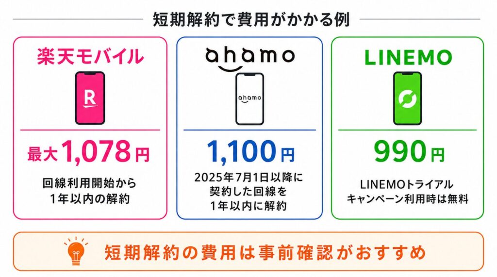 短期解約には解約金がかかるケースがある